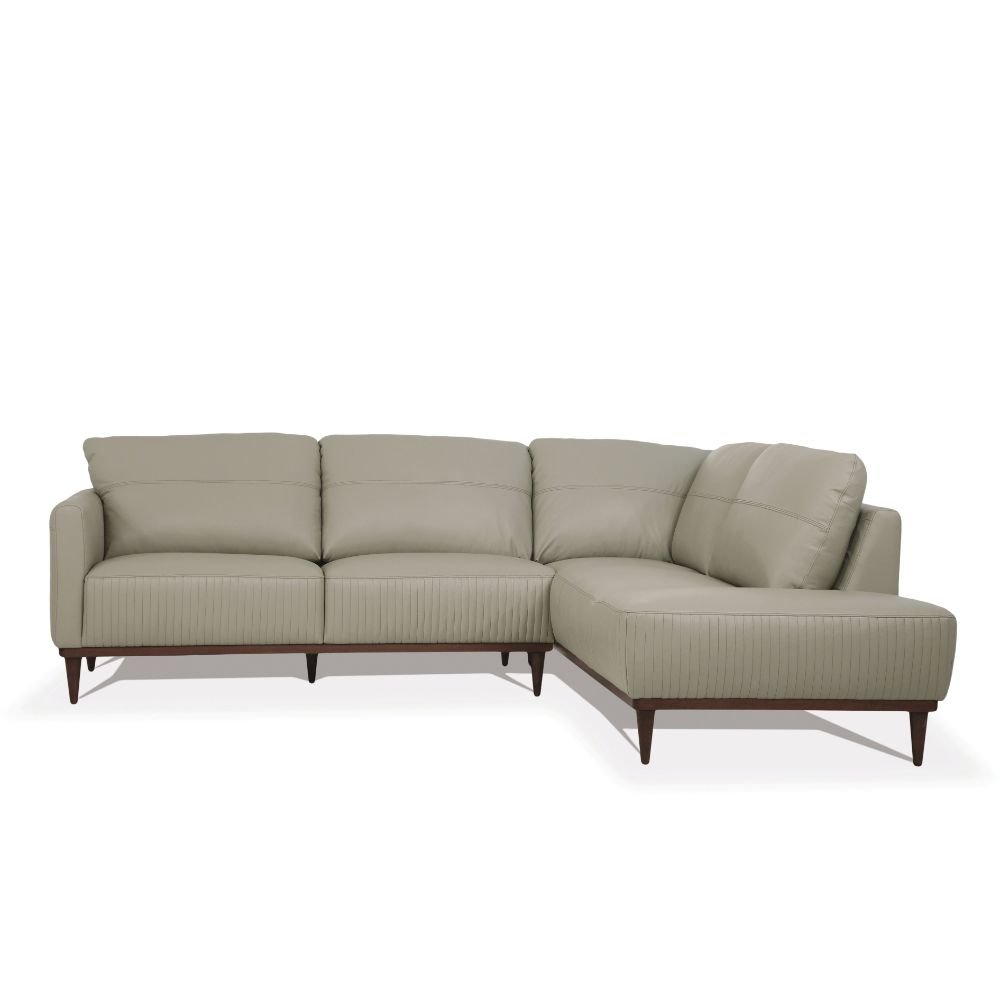 Tampa Sectional Sofa Airy Green Top Grain Leather. Picture 1