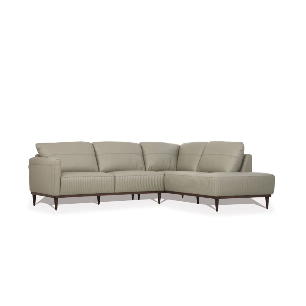 Tampa Sectional Sofa Airy Green Top Grain Leather. Picture 2