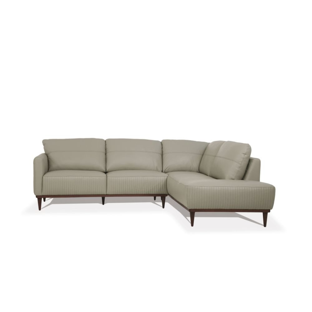 Tampa Sectional Sofa Airy Green Top Grain Leather. Picture 3