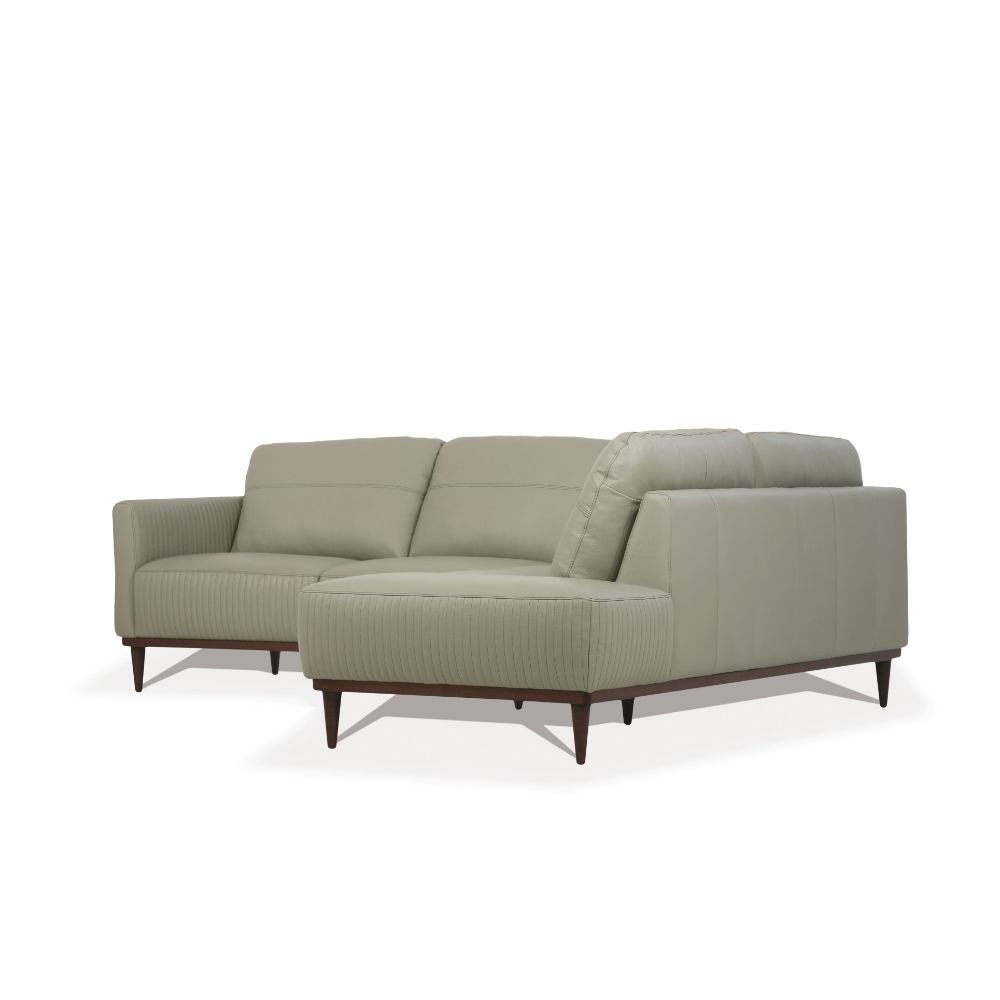Tampa Sectional Sofa Airy Green Top Grain Leather. Picture 4