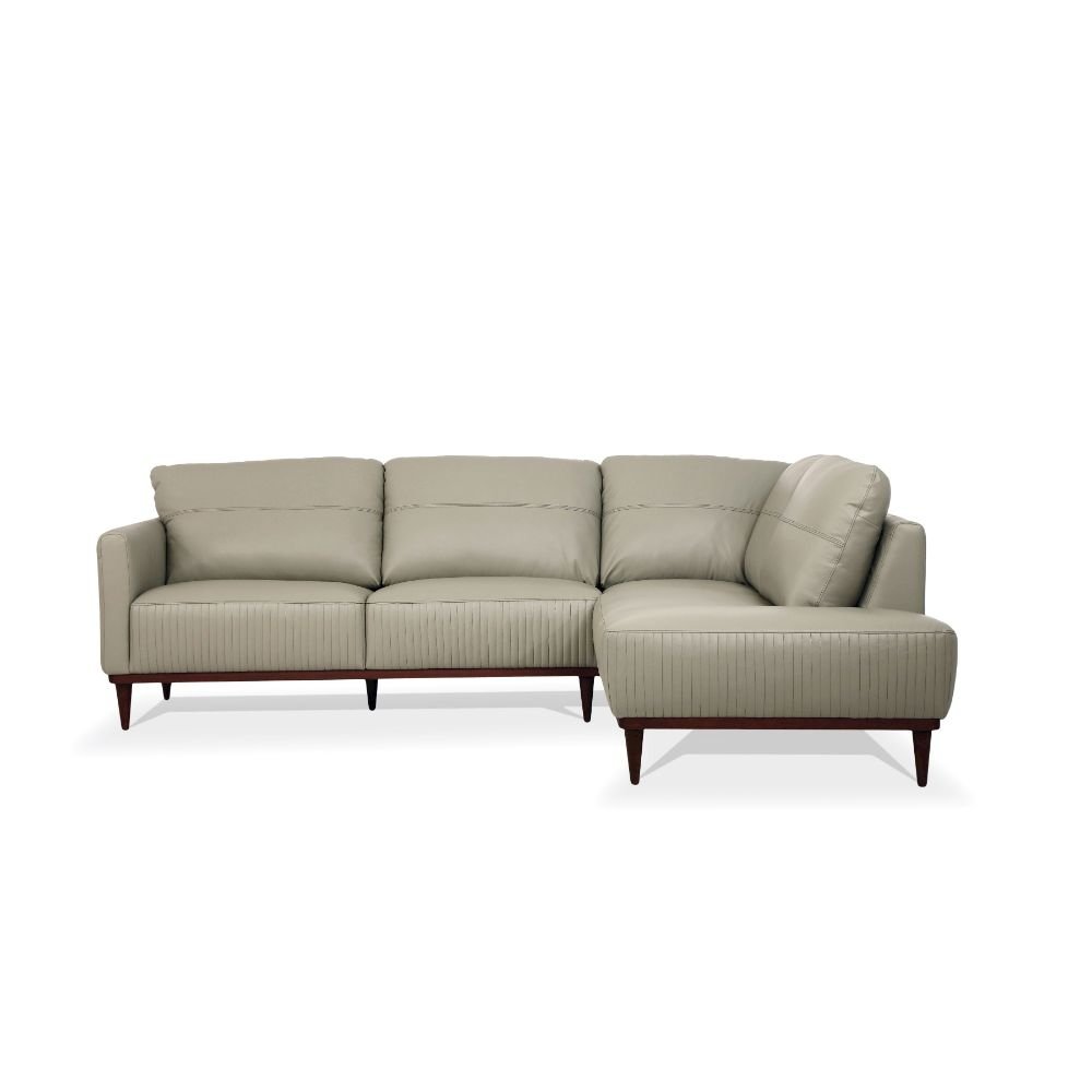 Tampa Sectional Sofa Airy Green Top Grain Leather. Picture 5