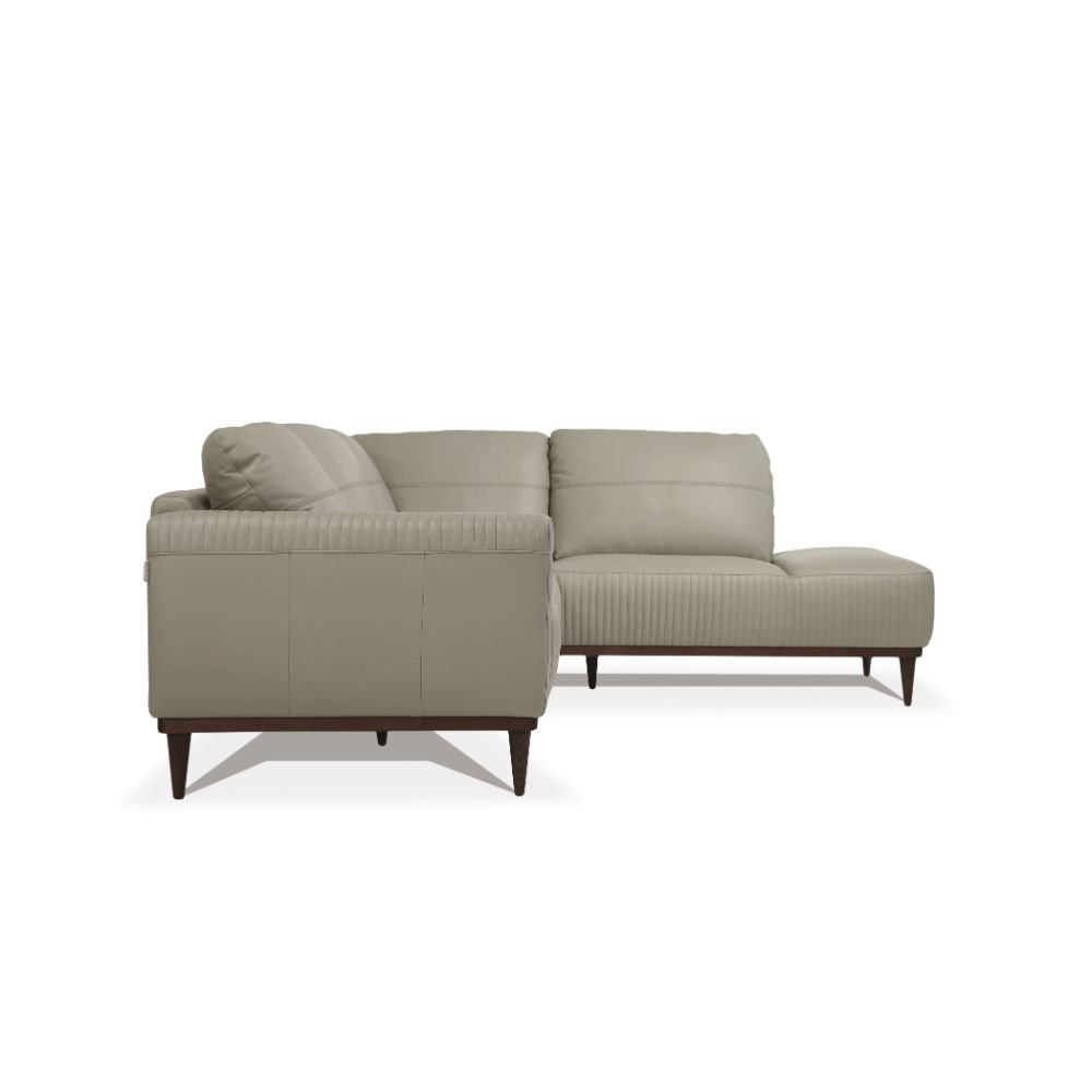 Tampa Sectional Sofa Airy Green Top Grain Leather. Picture 7