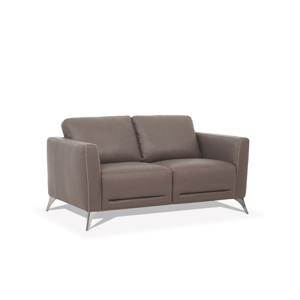 Malaga Loveseat Taupe Top Grain Leather. Picture 2