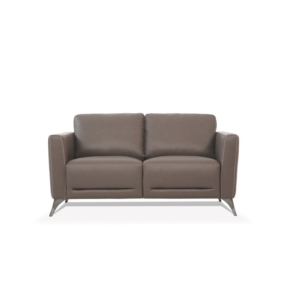 Malaga Loveseat Taupe Top Grain Leather. Picture 3