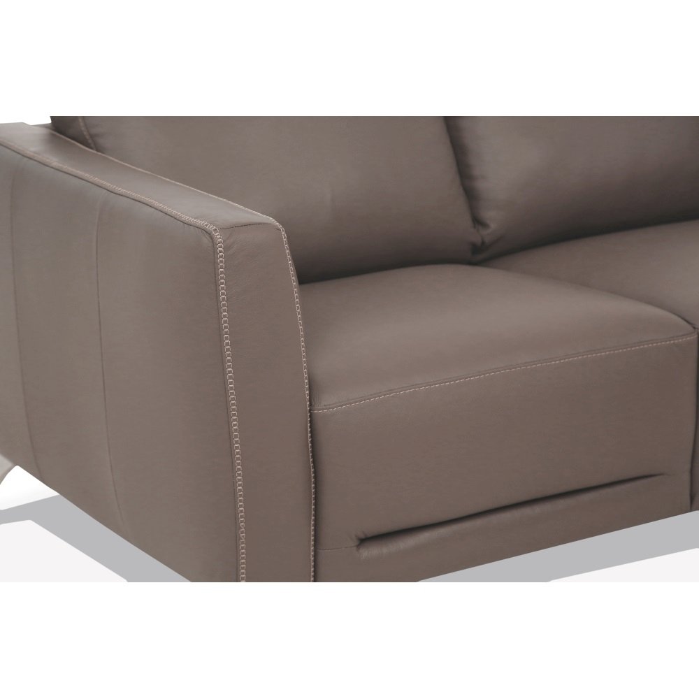 Malaga Loveseat Taupe Top Grain Leather. Picture 5