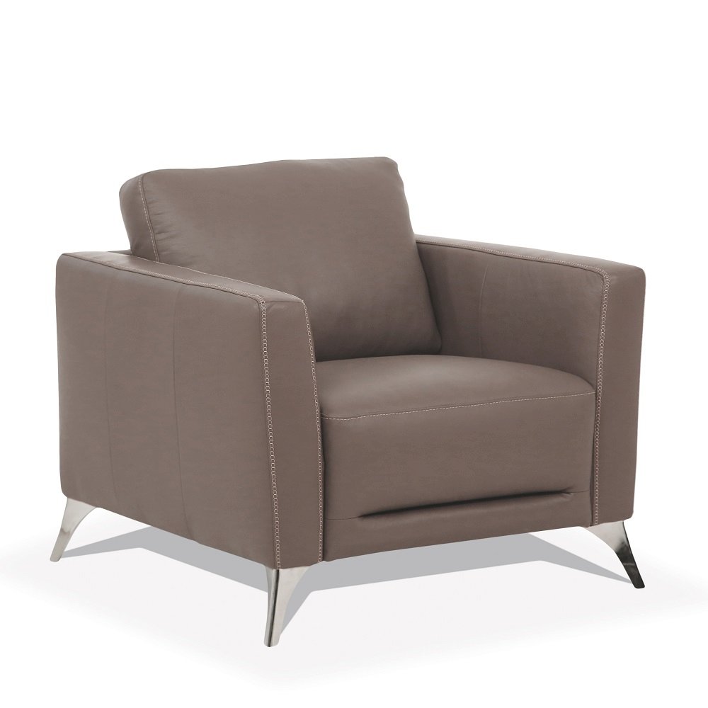 Malaga Chair Taupe Top Grain Leather. Picture 2