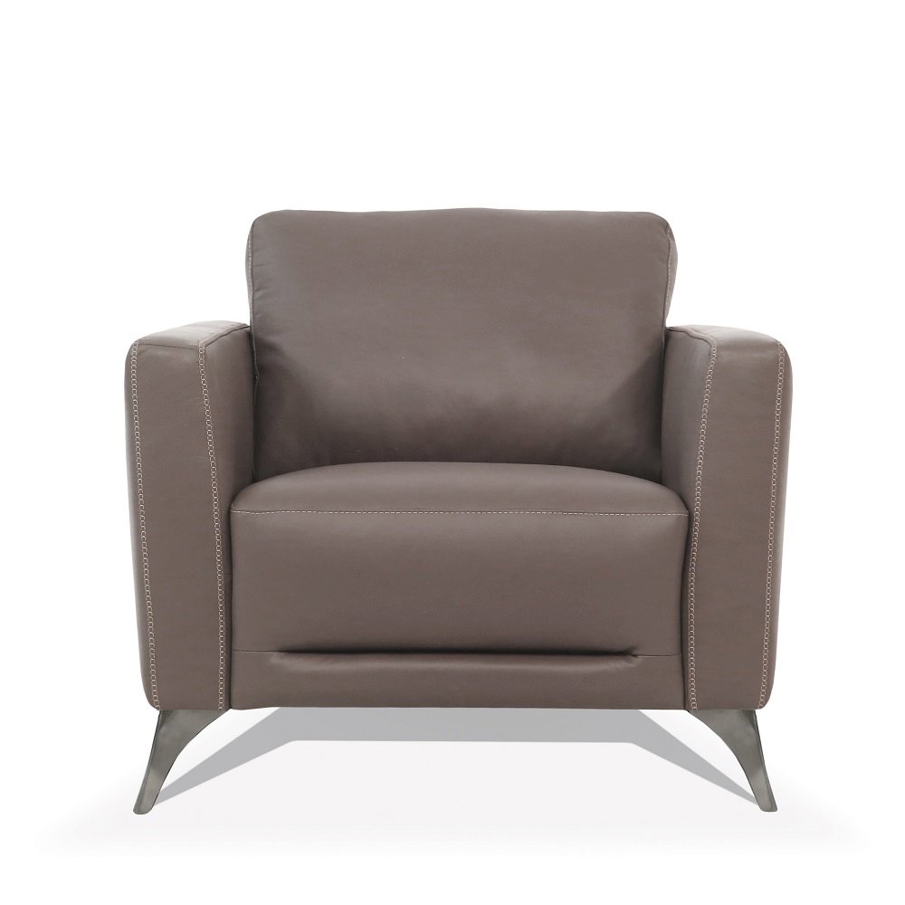 Malaga Chair Taupe Top Grain Leather. Picture 3