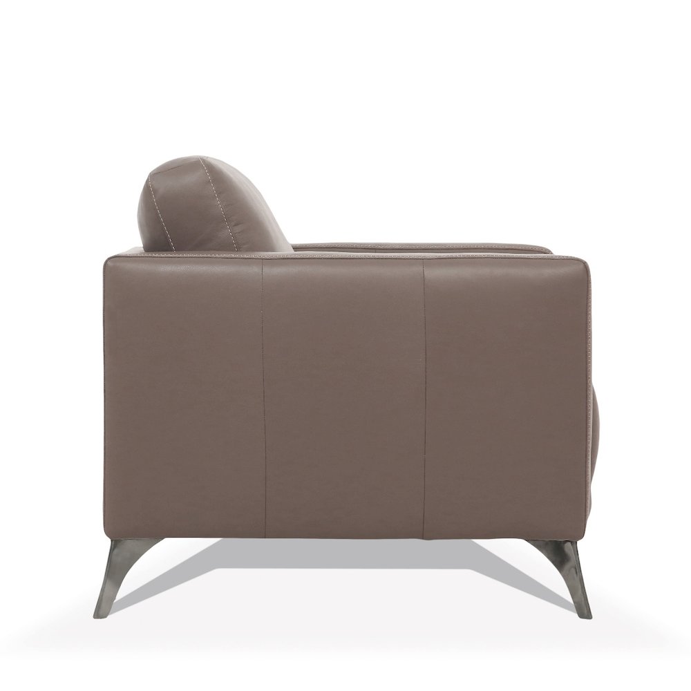 Malaga Chair Taupe Top Grain Leather. Picture 4