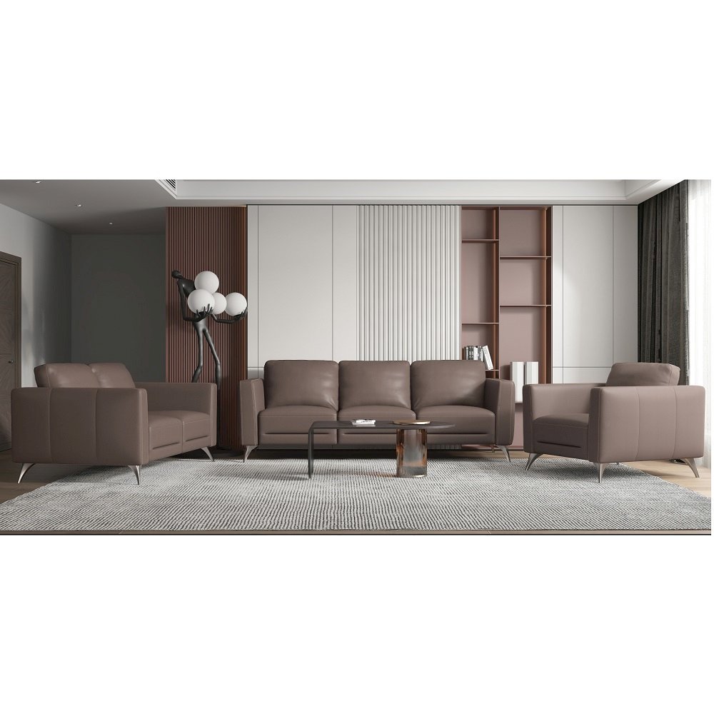 Malaga Chair Taupe Top Grain Leather. Picture 6
