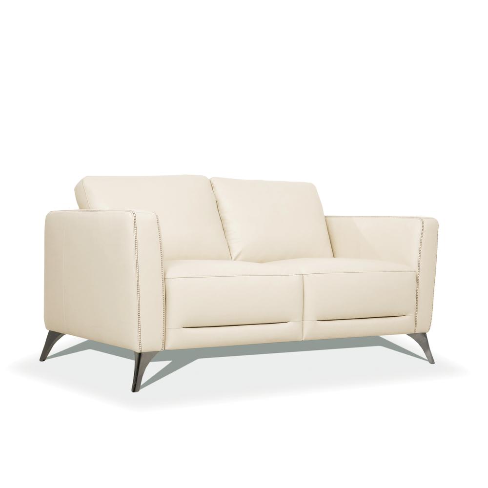 Malaga Loveseat Cream Top Grain Leather. Picture 2