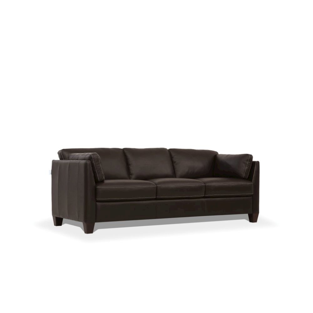 Matias Sofa Chocolate Top Grain Leather. Picture 2