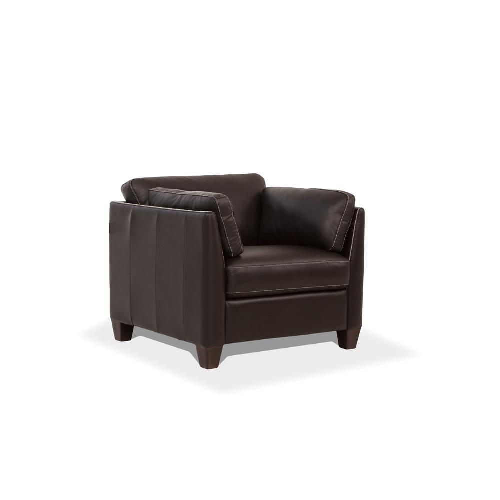 Matias Chair Chocolate Top Grain Leather. Picture 2