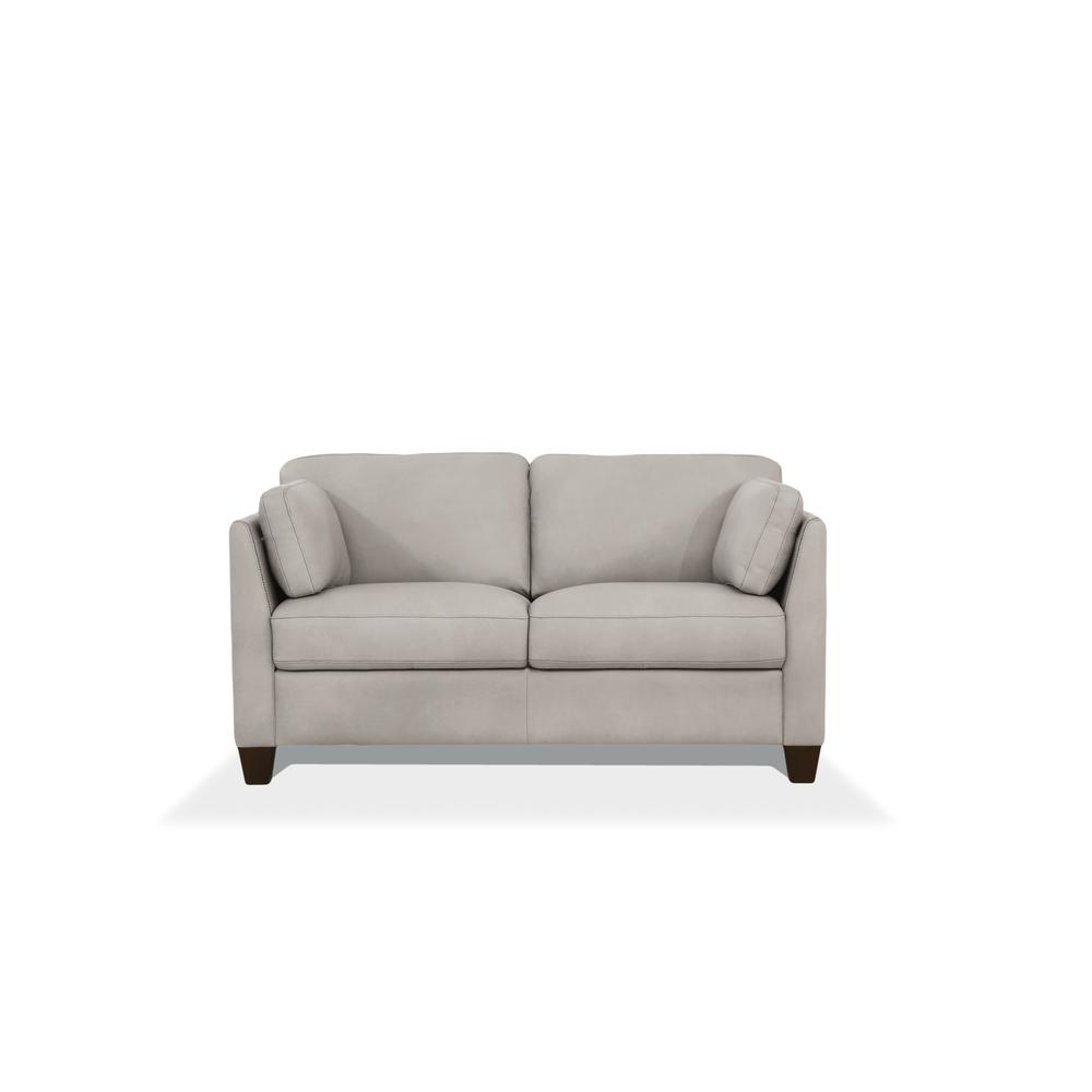 Matias Loveseat Dusty White Top Grain Leather. Picture 2