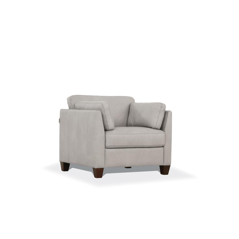 Matias Chair Dusty White Top Grain Leather. Picture 1