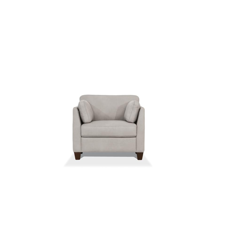 Matias Chair Dusty White Top Grain Leather. Picture 2