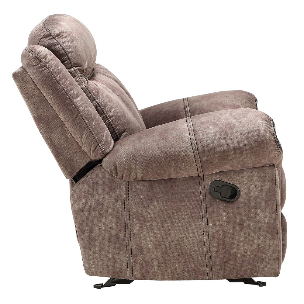 Zubaida Motion Loveseat & Console w/USB Port Two Tone Chocolate Velvet. Picture 4