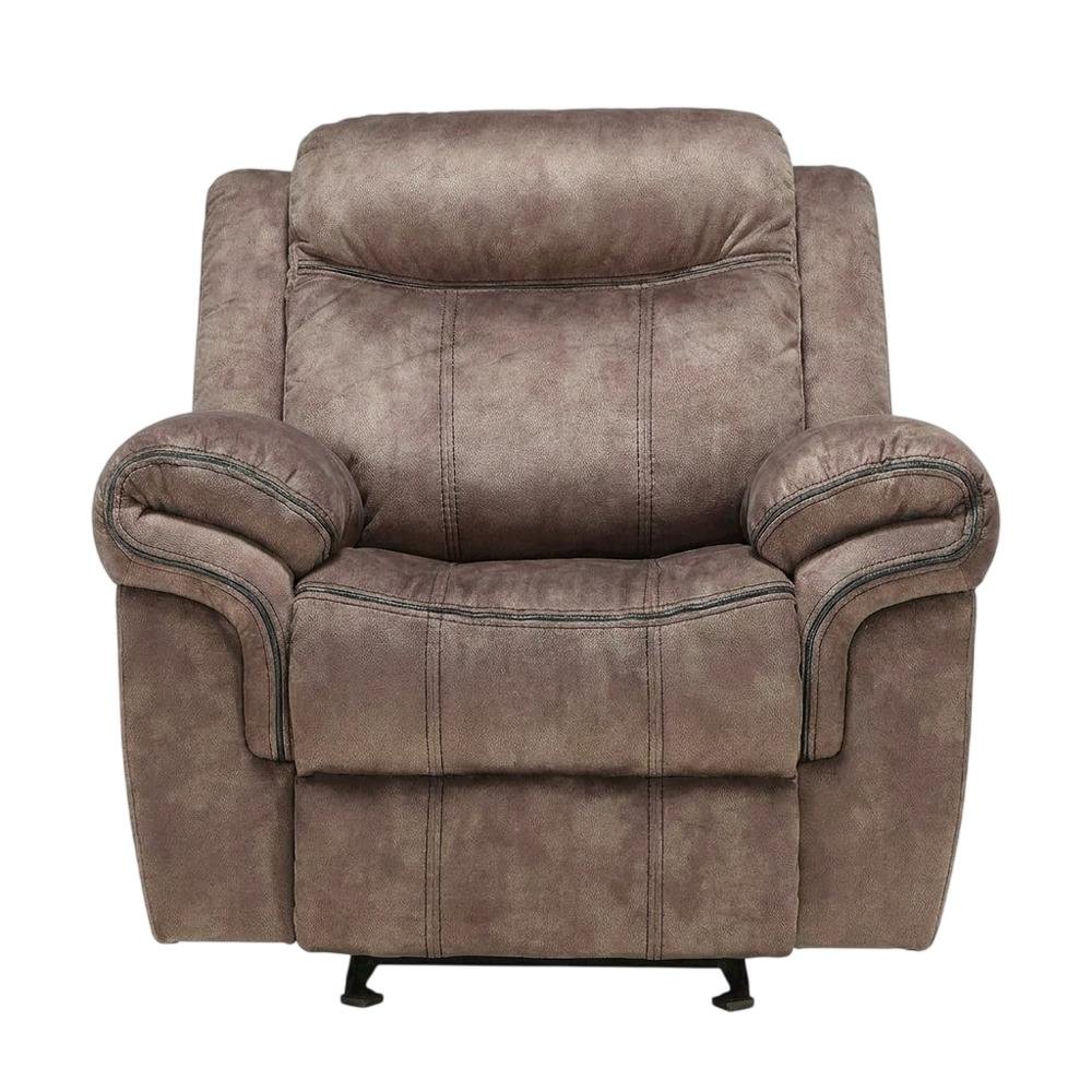 Velvet Glider Recliner Rocker Chair, Two Tone Chocolate Velvet. Picture 1