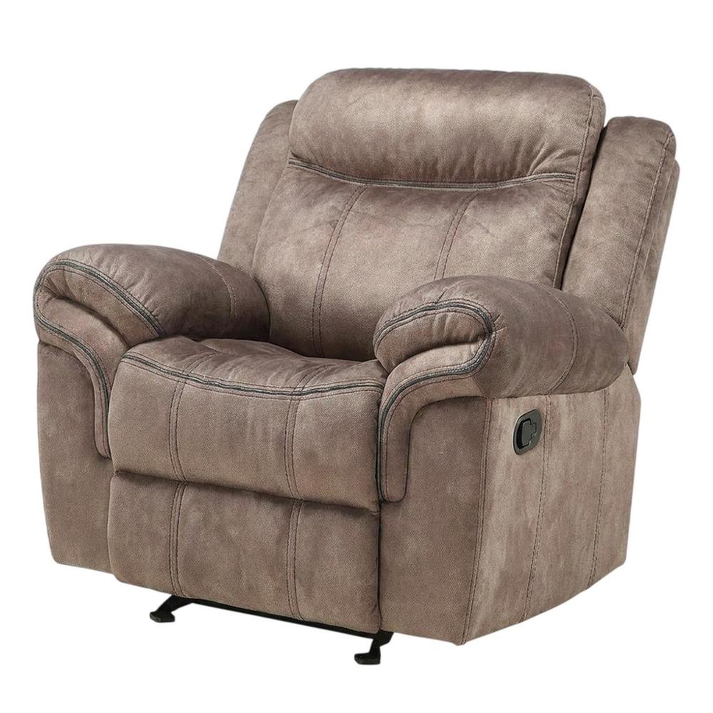 Velvet Glider Recliner Rocker Chair, Two Tone Chocolate Velvet. Picture 4