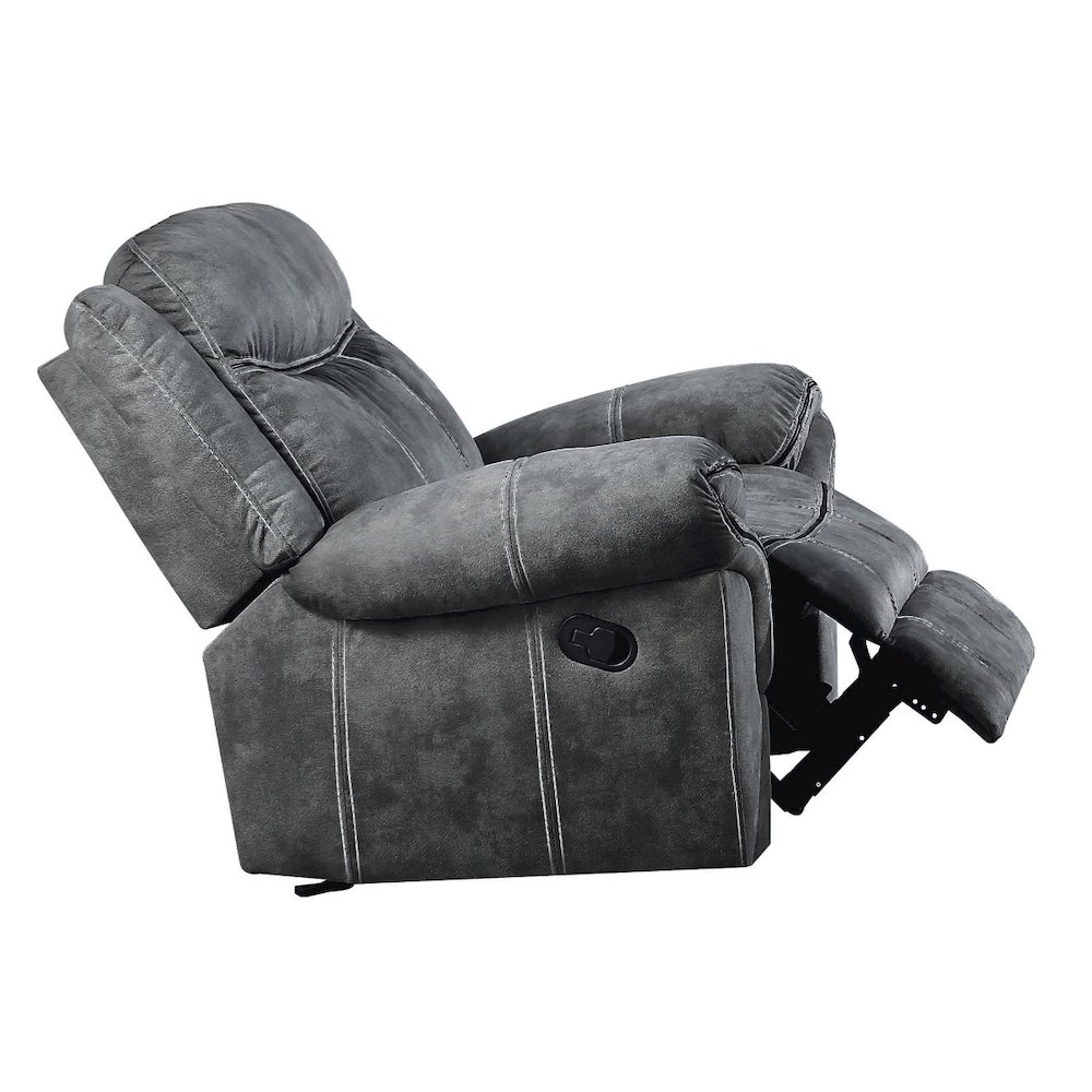 Zubaida Motion Glider Recliner Two Tone Gray Velvet. Picture 2