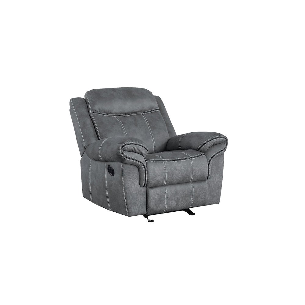 Zubaida Motion Glider Recliner Two Tone Gray Velvet. Picture 3