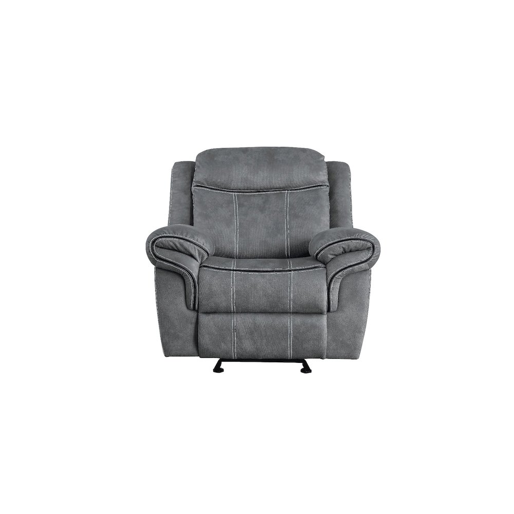 Zubaida Motion Glider Recliner Two Tone Gray Velvet. Picture 5