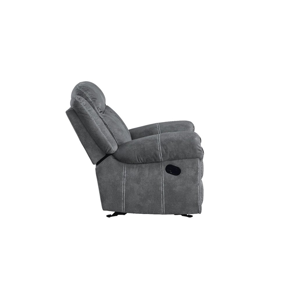 Zubaida Motion Glider Recliner Two Tone Gray Velvet. Picture 6