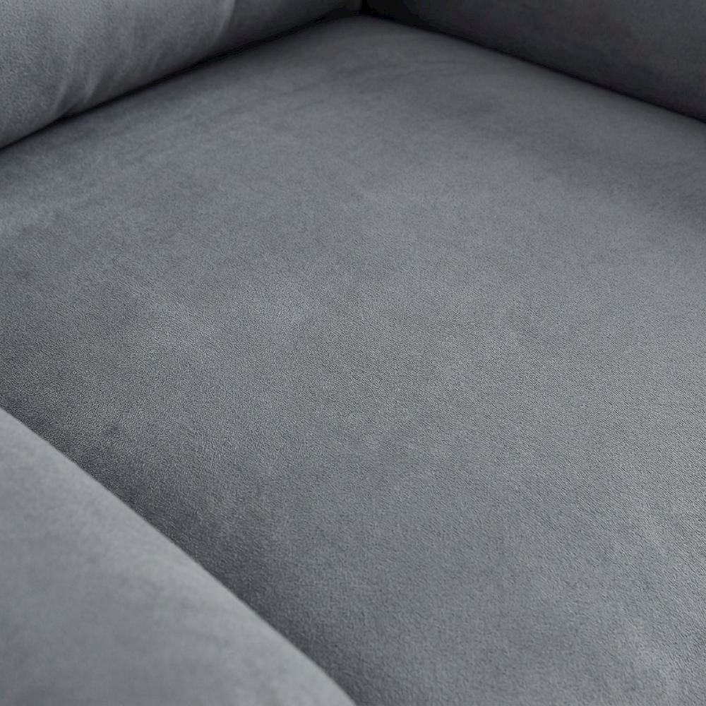 Velvet Glider Recliner Rocker Chair, Two Tone Gray Velvet. Picture 6