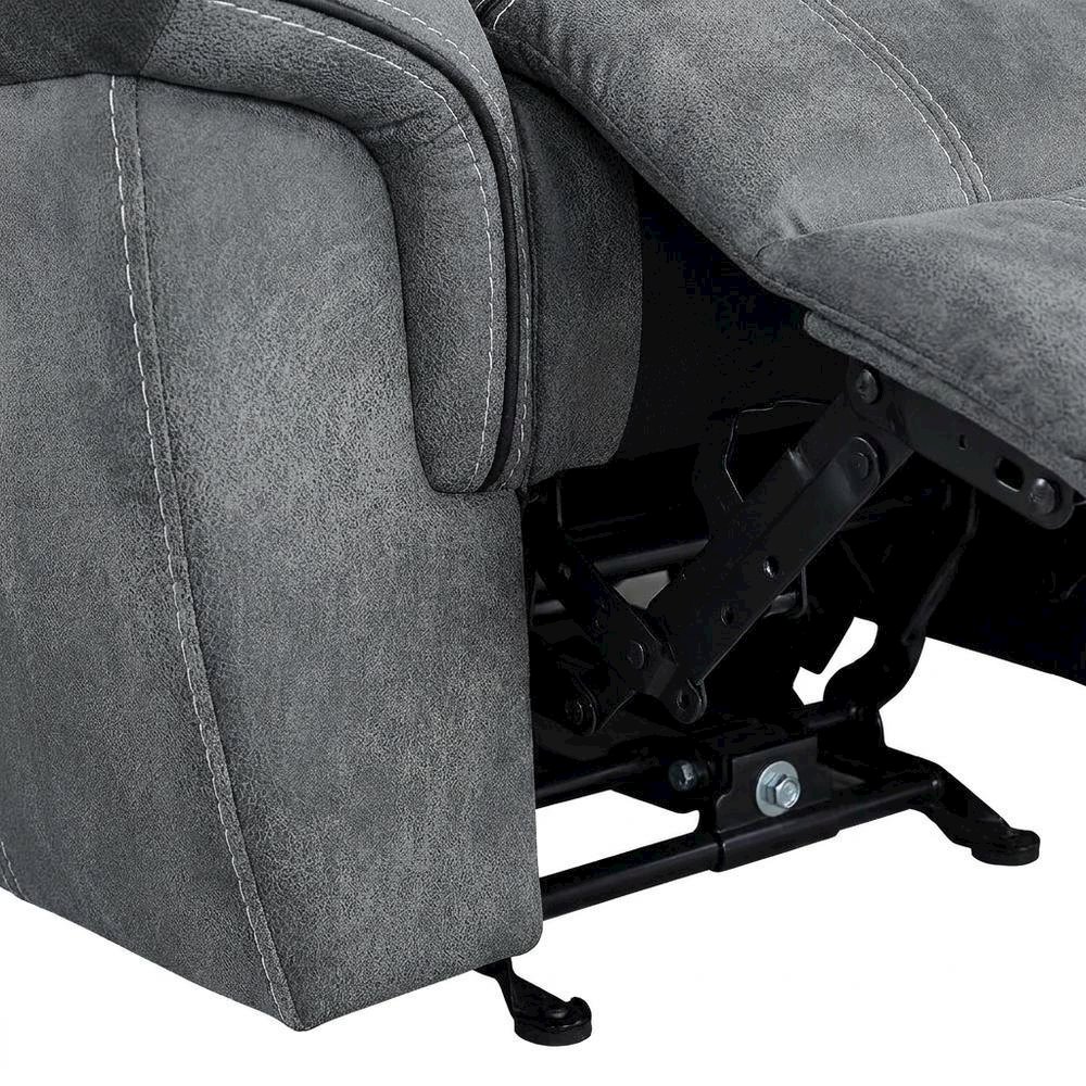 Velvet Glider Recliner Rocker Chair, Two Tone Gray Velvet. Picture 7
