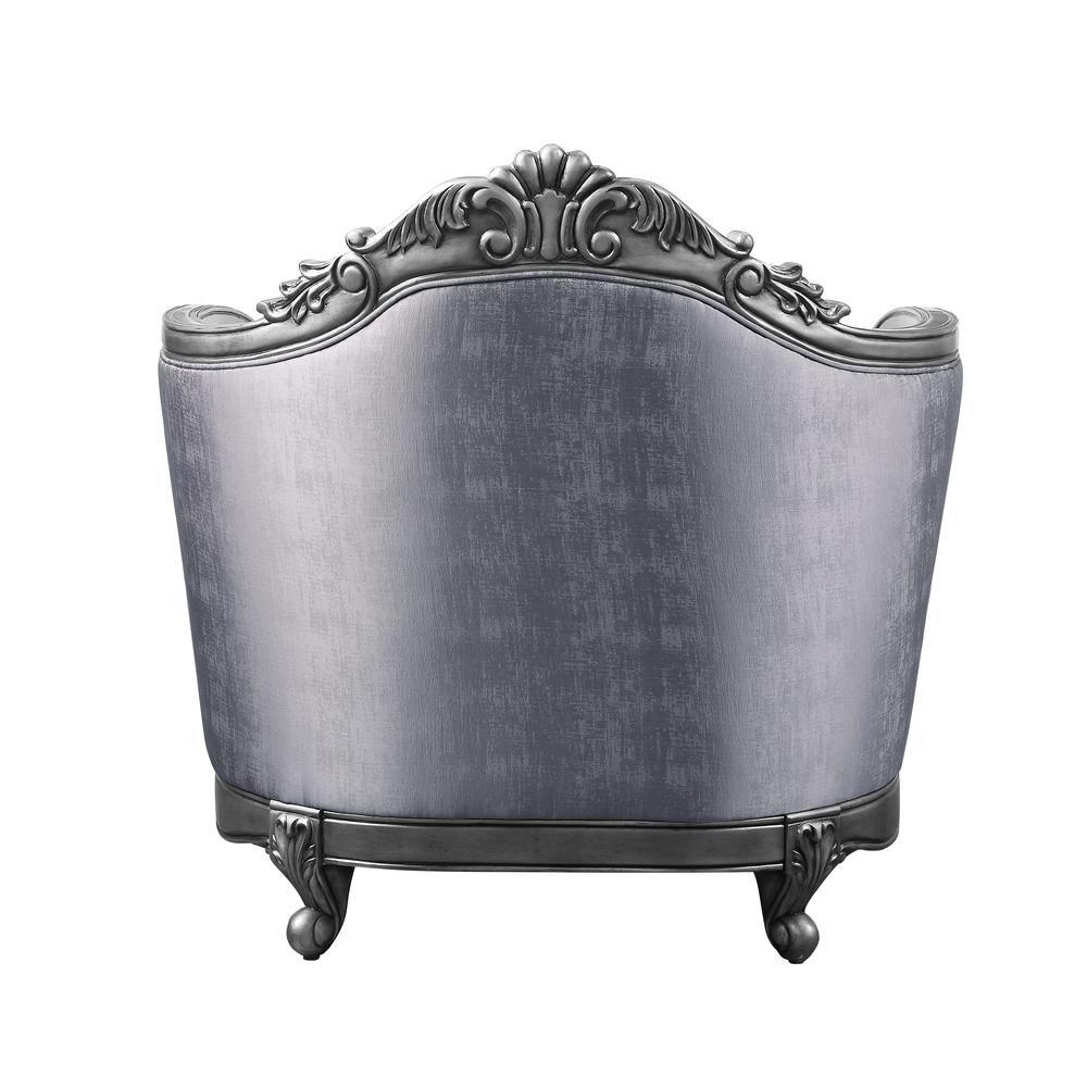 Chair w/1 Pillow, Fabric & Platinum 55347. Picture 3