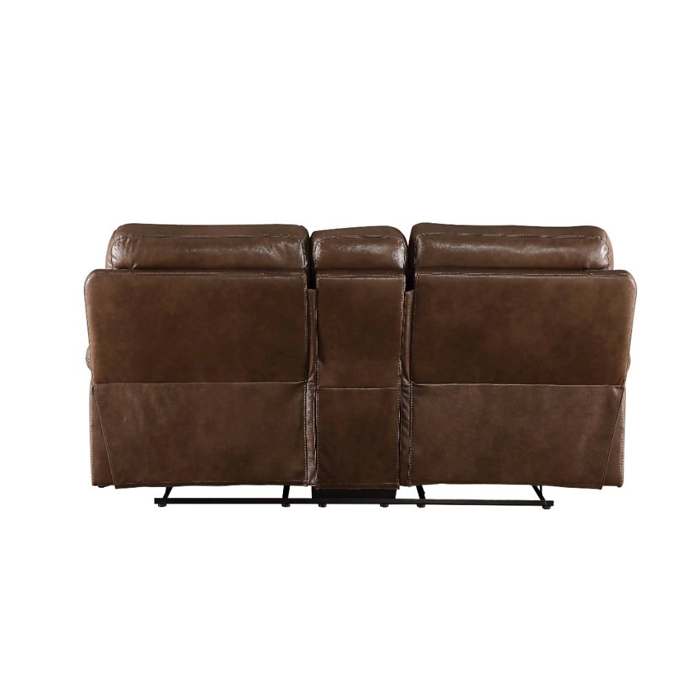 Aashi Motion Loveseat w/Console Brown LeatherGel Match. Picture 4