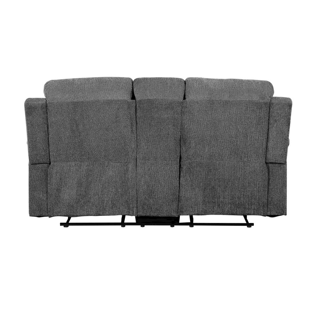 Kalen Motion Loveseat w/Console Gray Chenille. Picture 4