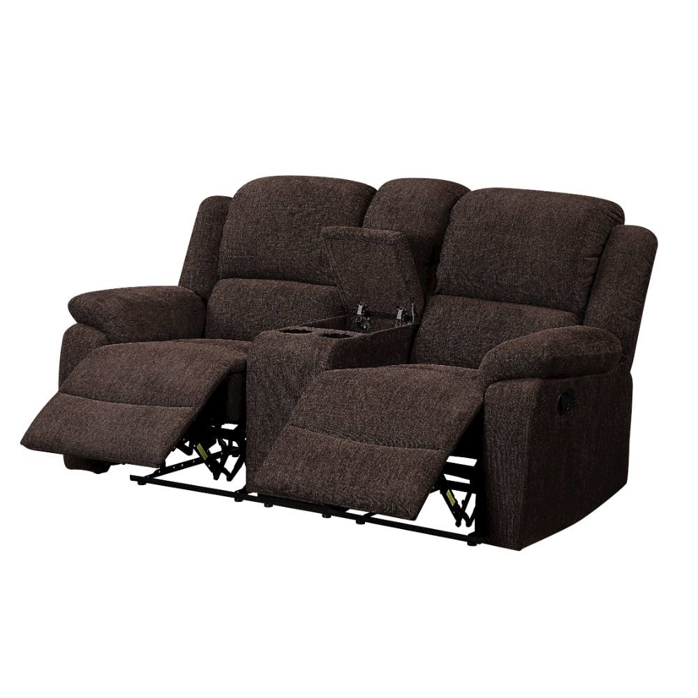 Madden Motion Loveseat w/Console Brown Chenille. Picture 5
