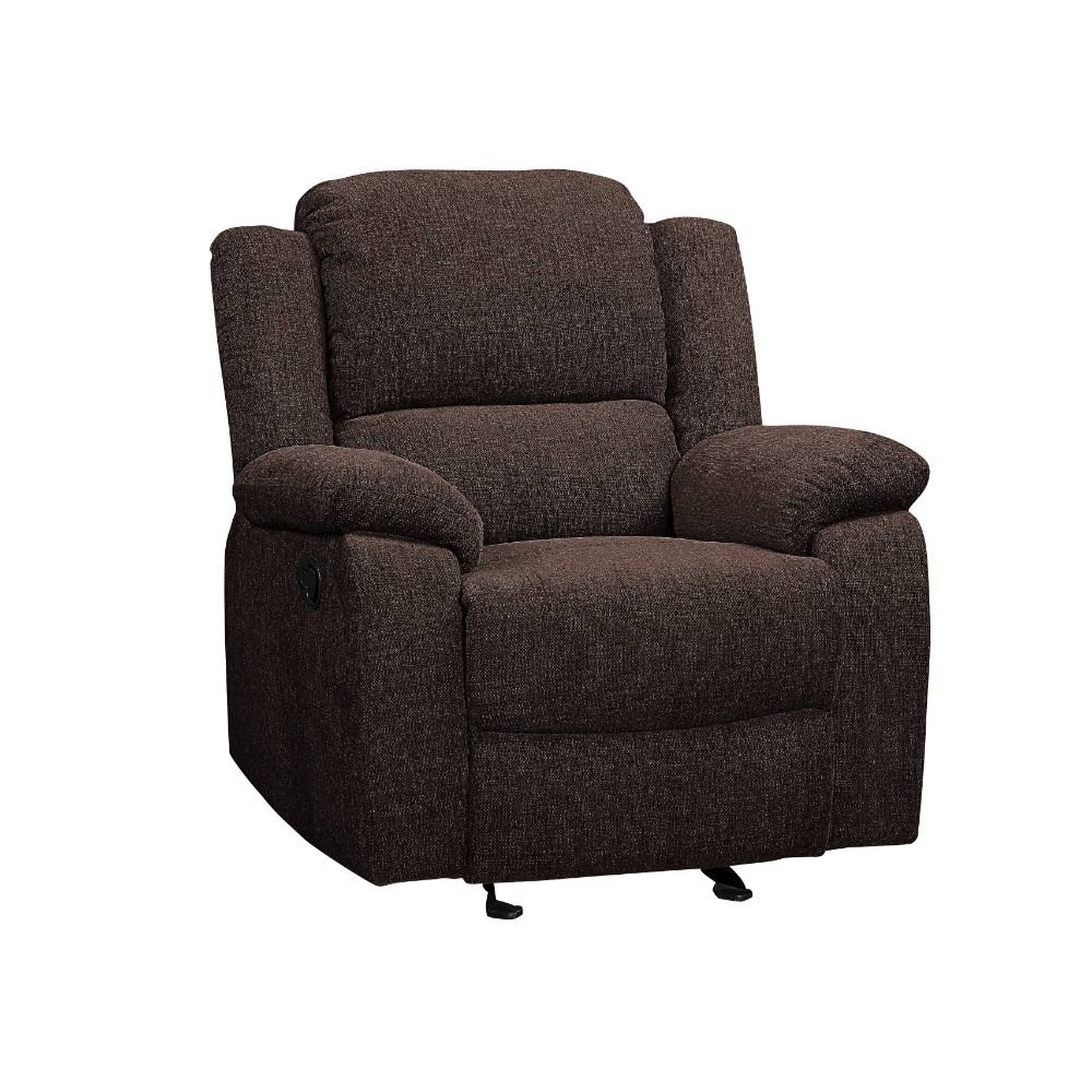 Madden Motion Glider Recliner Brown Chenille. Picture 1