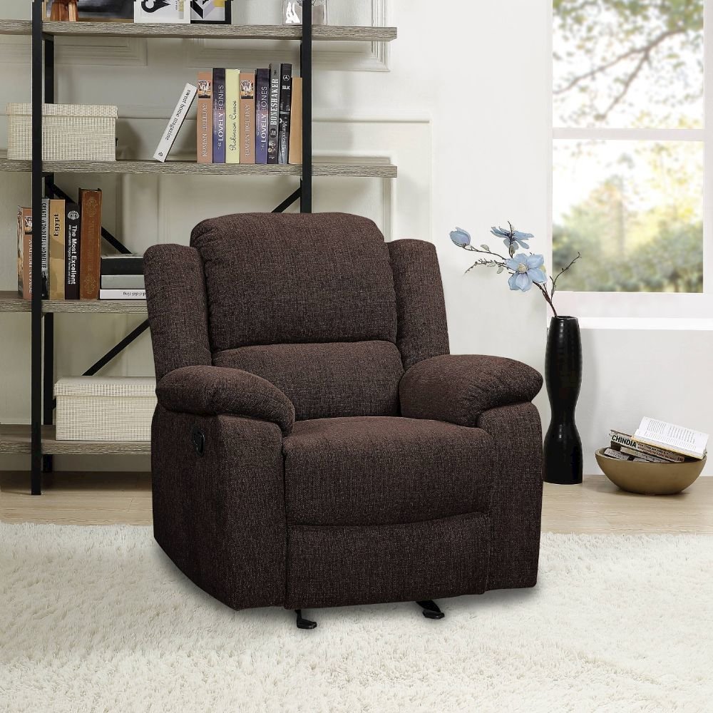 Madden Motion Glider Recliner Brown Chenille. Picture 6