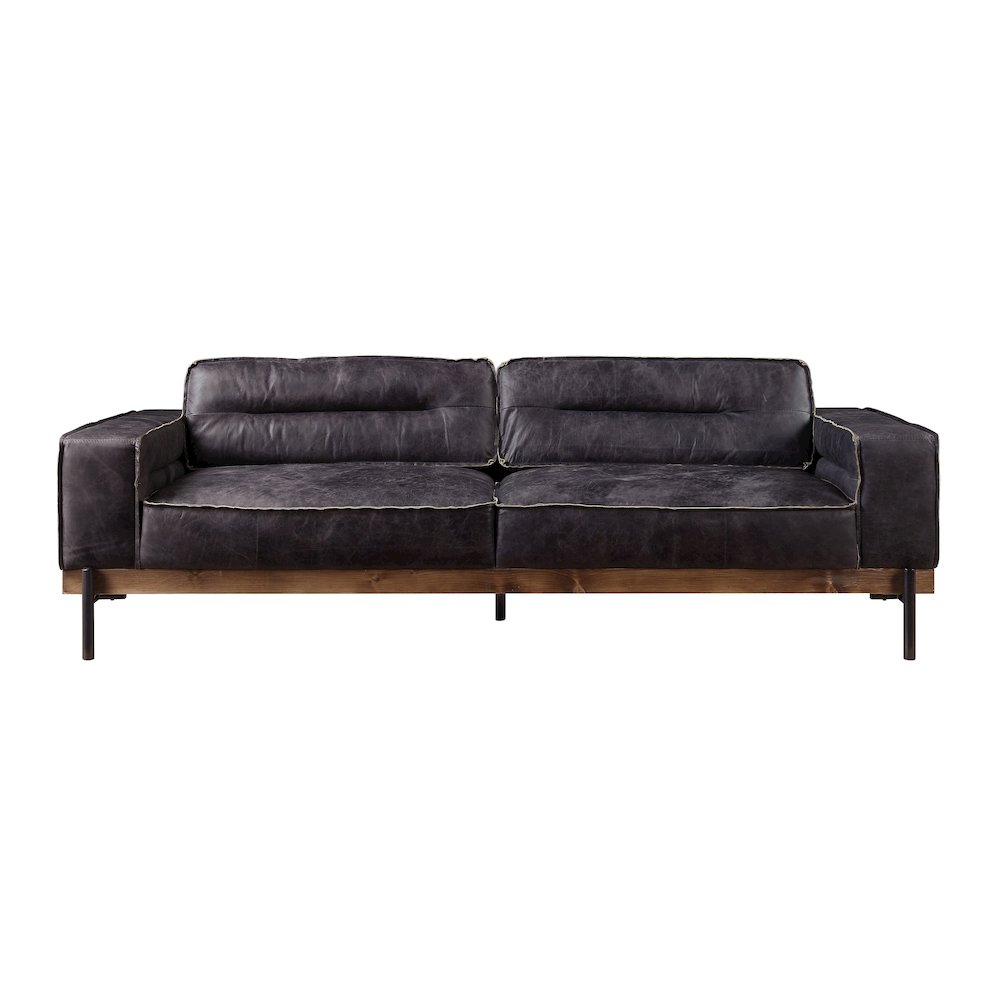 Silchester Sofa Antique Ebony Top Grain Leather. Picture 2