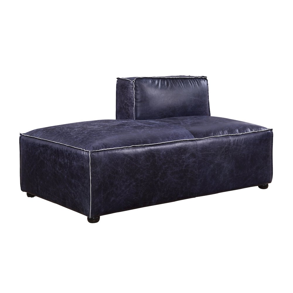 Birdie Modular - Chaise Vintage Blue Top Grain Leather. Picture 1
