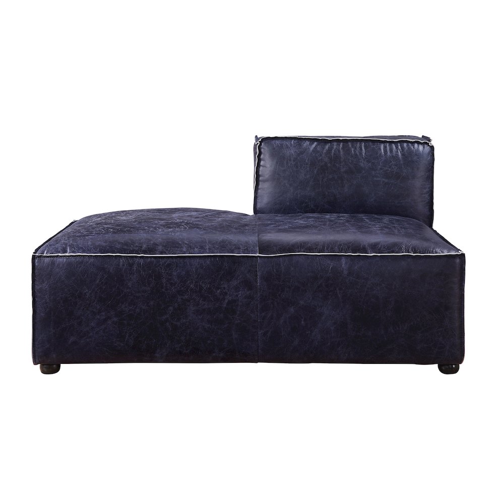 Birdie Modular - Chaise Vintage Blue Top Grain Leather. Picture 2