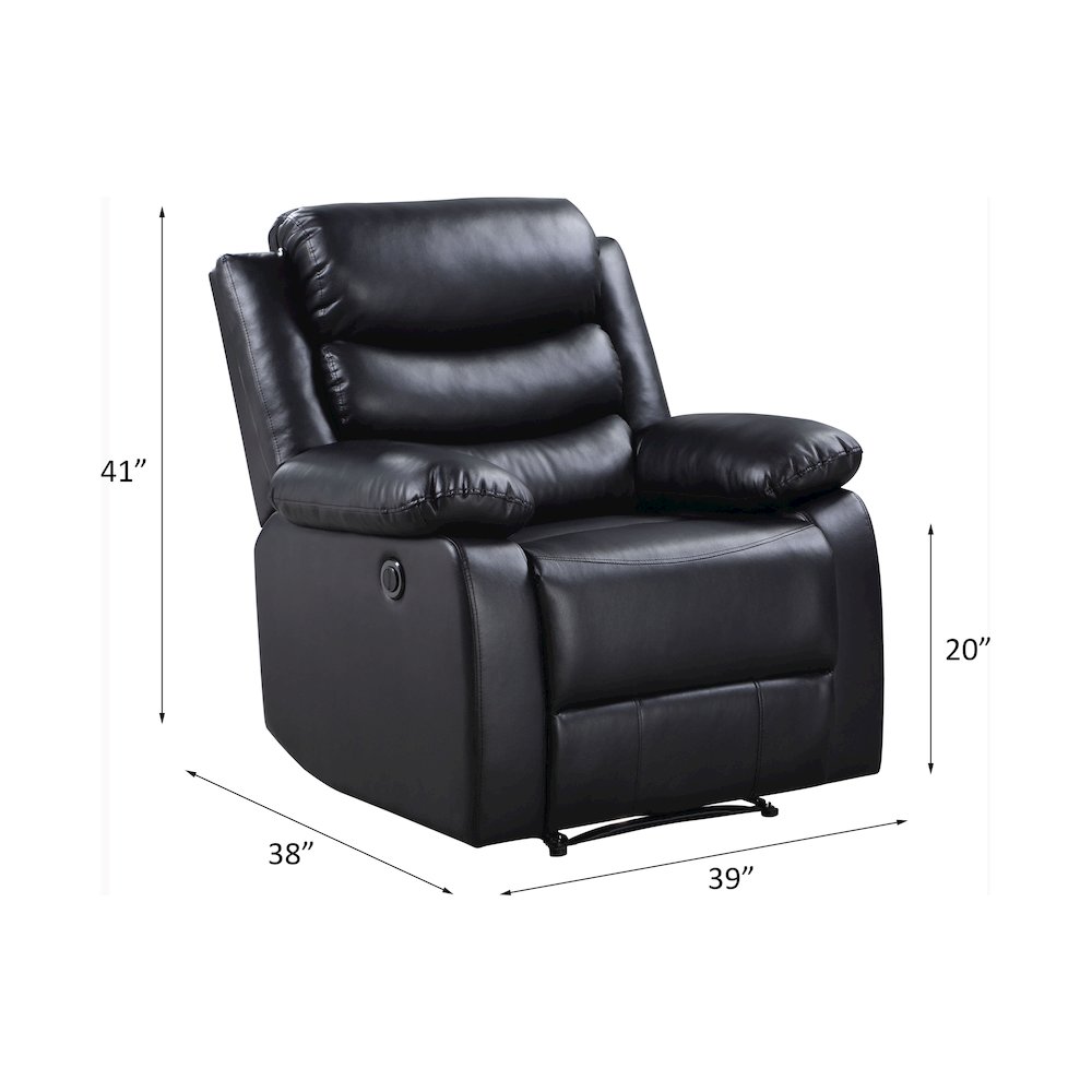 Eilbra Power Motion Recliner Black Synthetic Leather. Picture 7