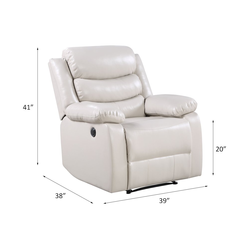 Eilbra Power Motion Recliner Beige Synthetic Leather. Picture 7
