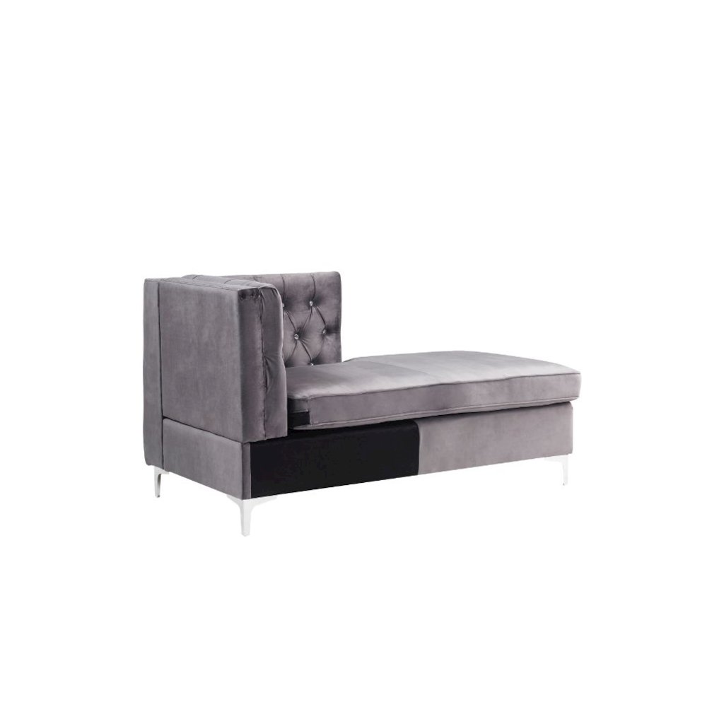 Jaszira Modular - Chaise Gray Velvet. Picture 1