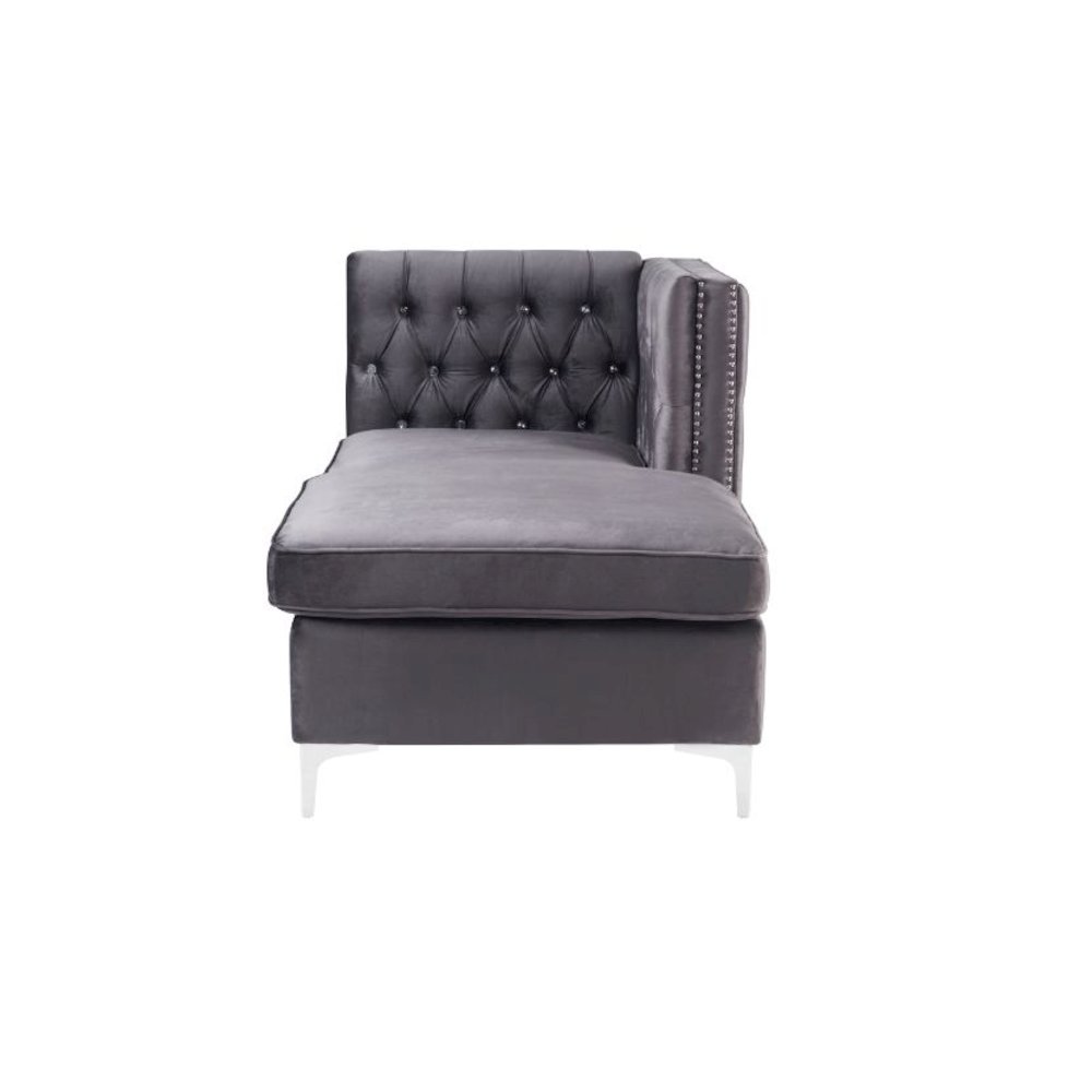 Jaszira Modular - Chaise Gray Velvet. Picture 4