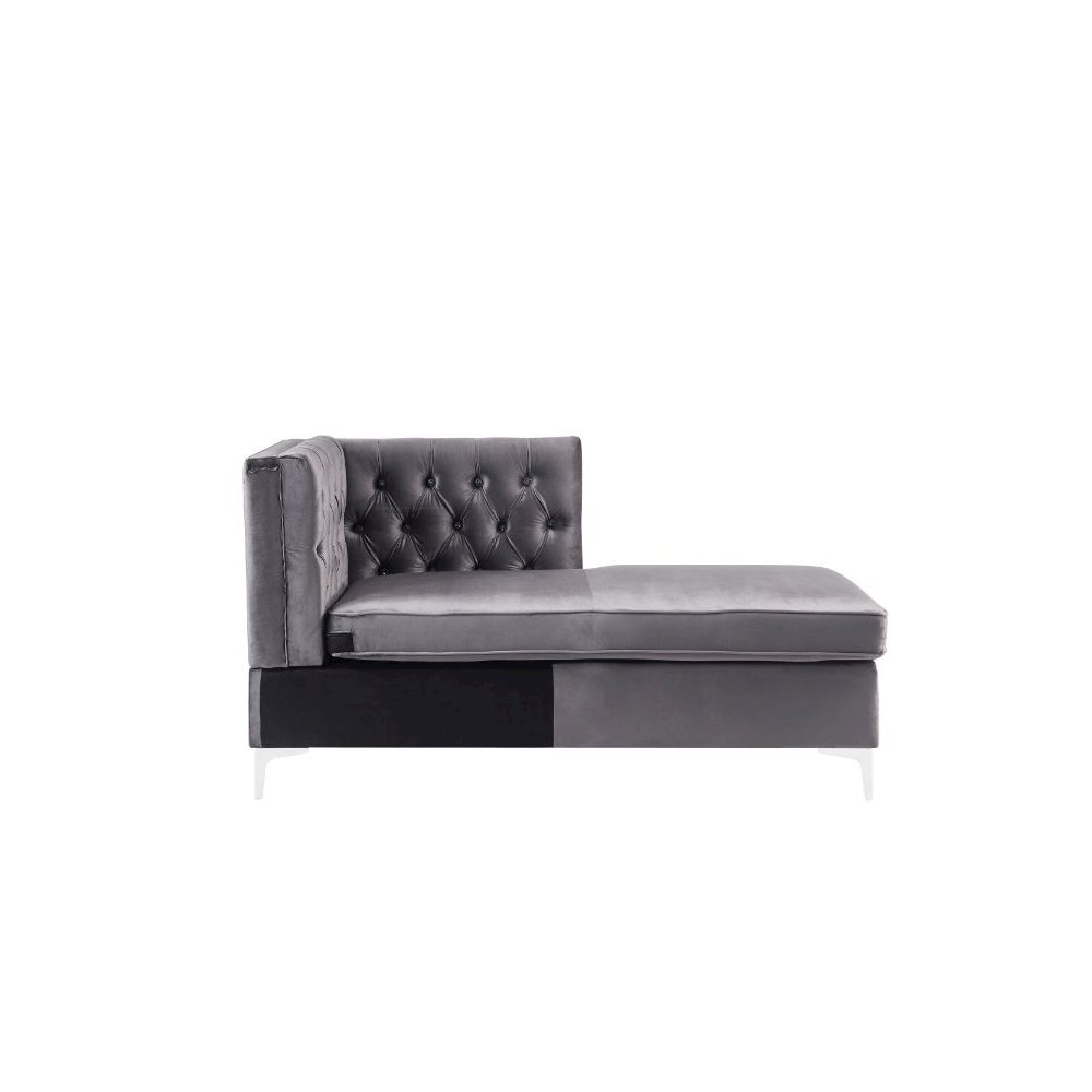 Jaszira Modular - Chaise Gray Velvet. Picture 3