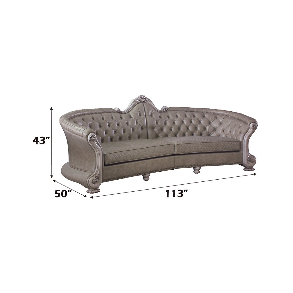 Dresden Sofa Synthetic Leather & Vintage Bone White. Picture 5