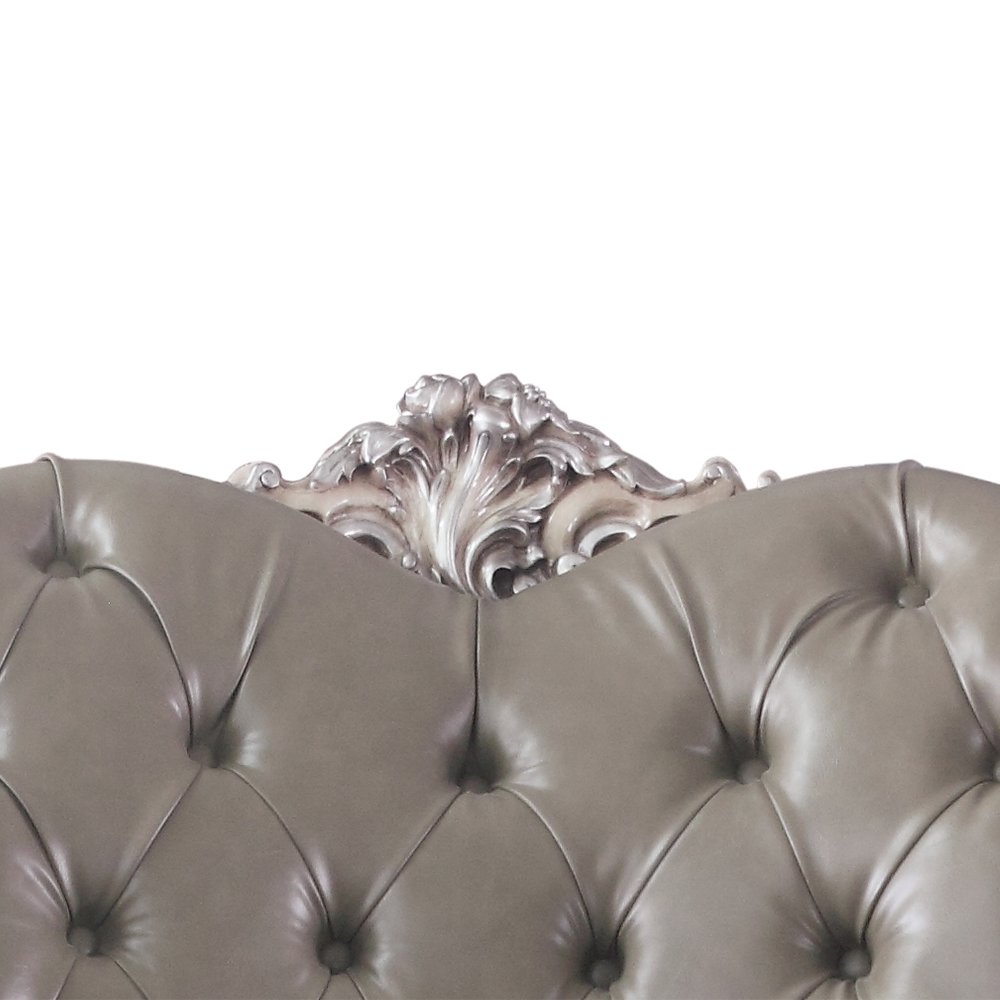 Dresden Chair w/Pillow Synthetic Leather & Vintage Bone White. Picture 7