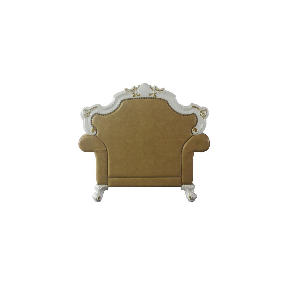 Picardy Chair w/Pillow Butterscotch Synthetic Leather & Antique Pearl. Picture 2