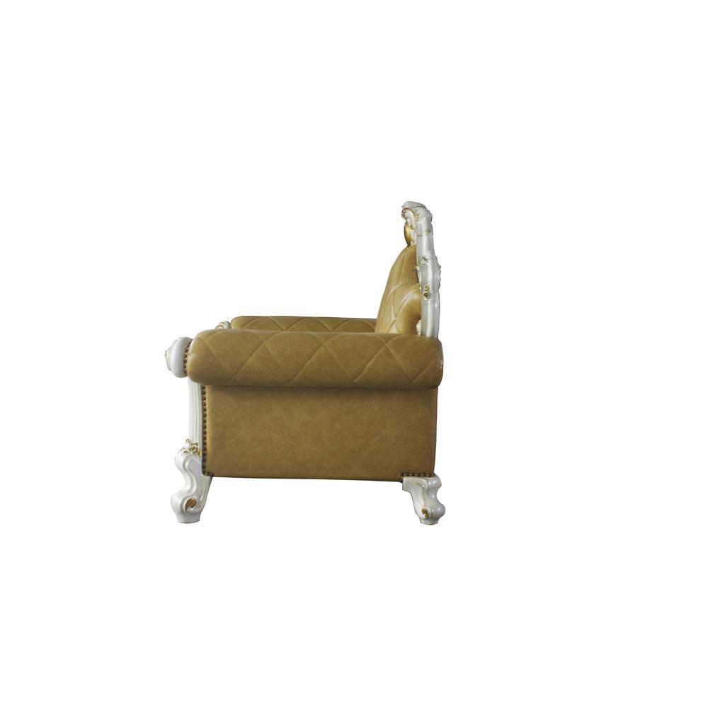 Picardy Chair w/Pillow Butterscotch Synthetic Leather & Antique Pearl. Picture 4