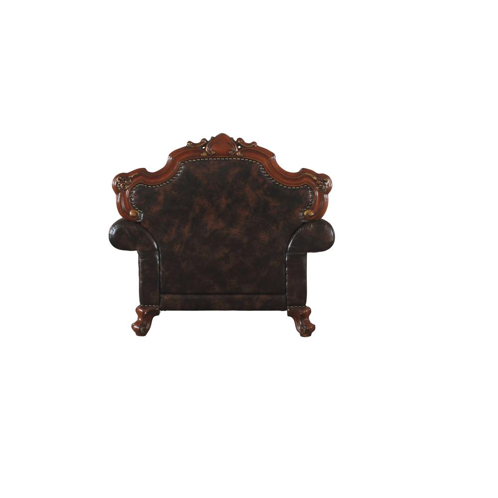 Picardy Chair w/Pillow Synthetic Leather & Honey Oak. Picture 1