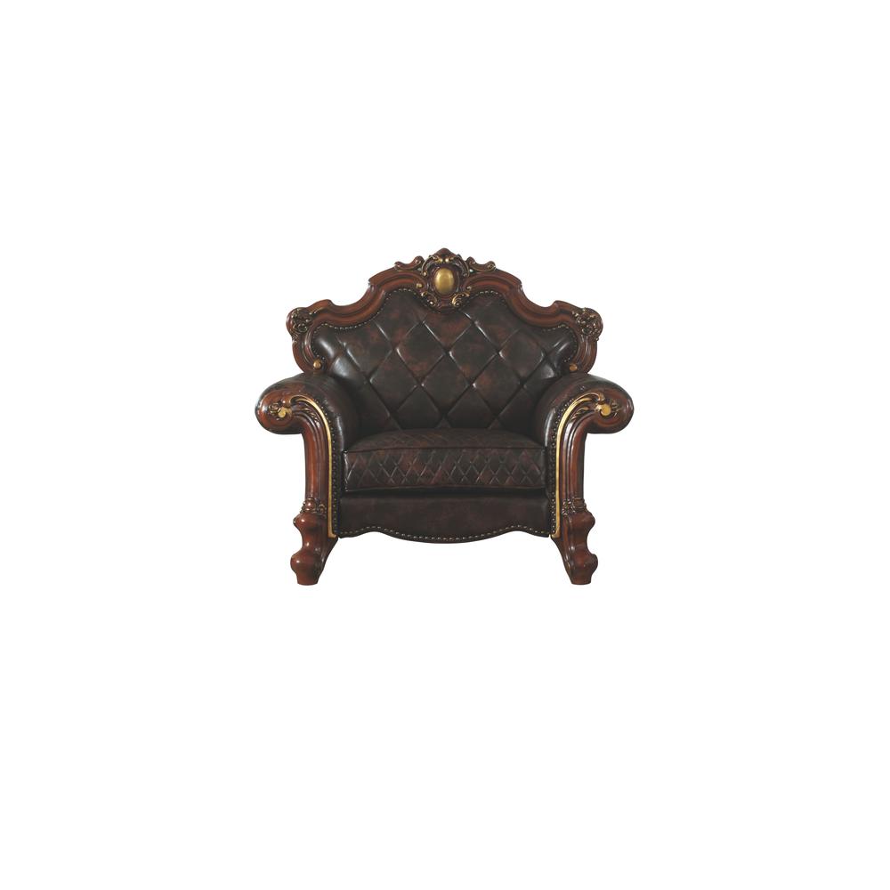 Picardy Chair w/Pillow Synthetic Leather & Honey Oak. Picture 3