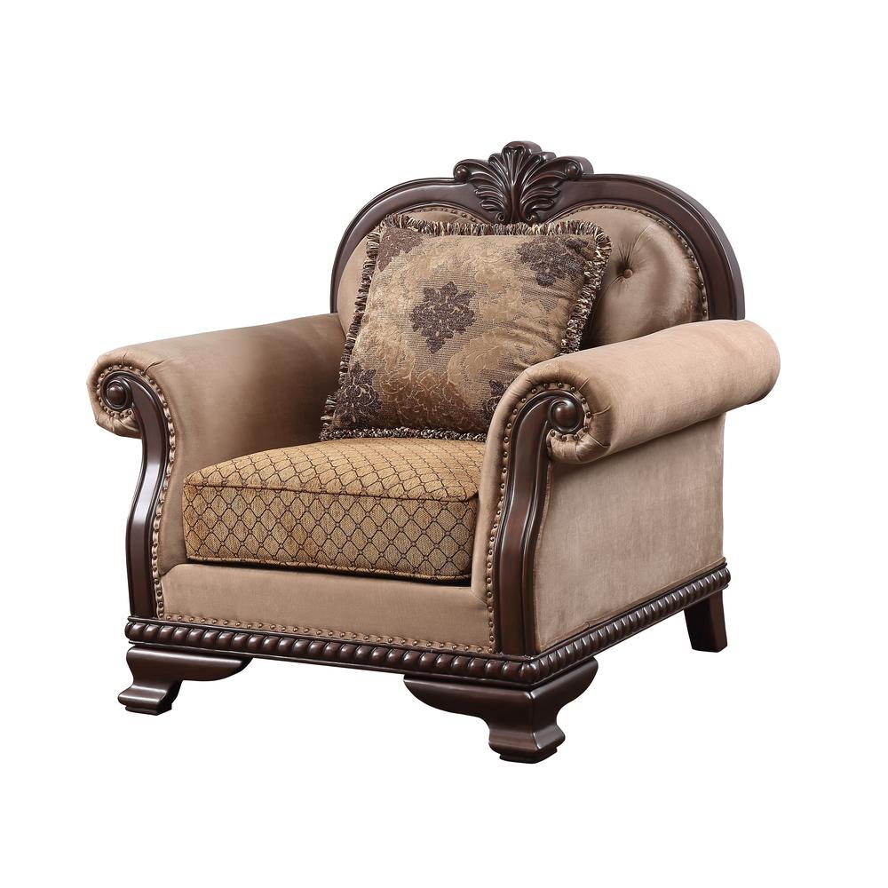 Chateau De Ville Chair w/Pillow, Fabric & Espresso Finish (58267). Picture 1