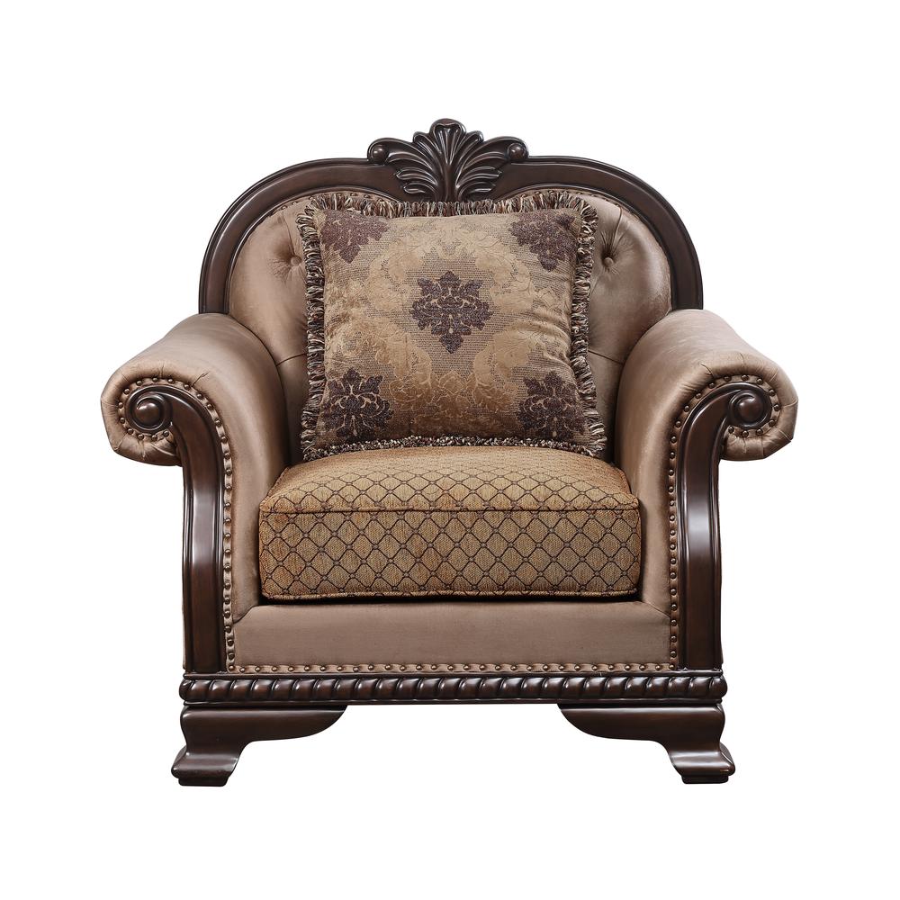 Chateau De Ville Chair w/Pillow, Fabric & Espresso Finish (58267). Picture 2